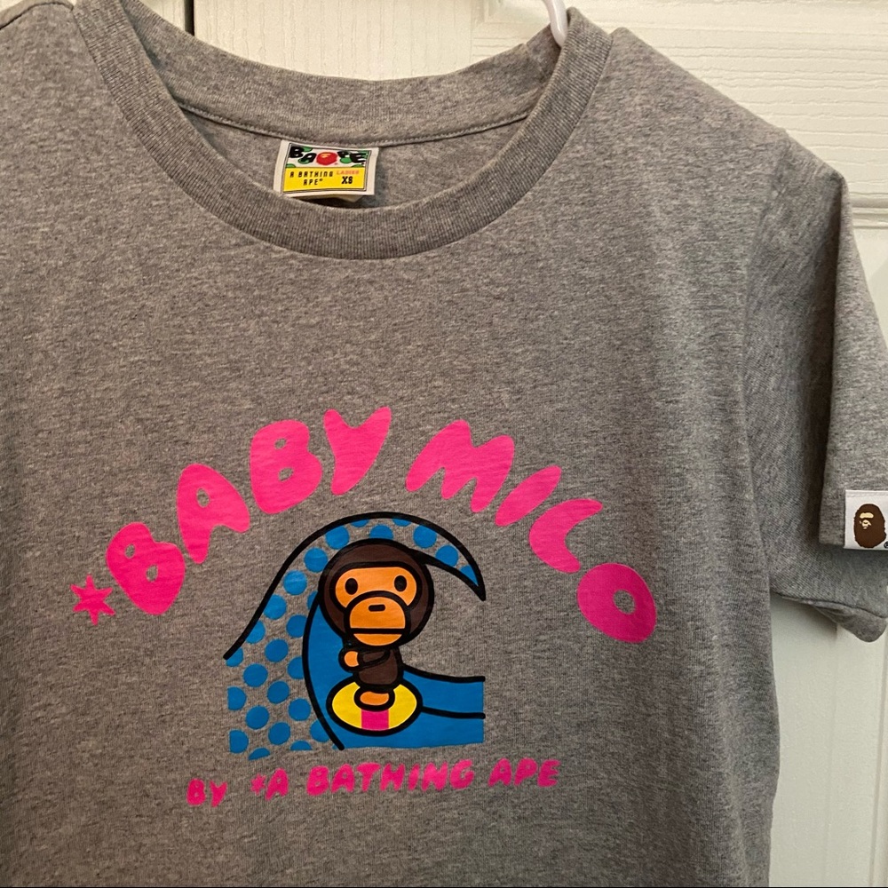Bape Baby Milo Grey Surfing Milo Tee Women’s XS